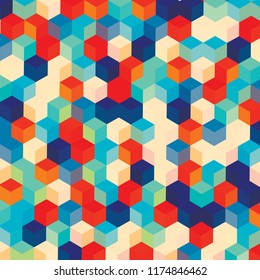 Retro cube background. Vintage baglckground