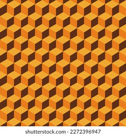 Retro cube pattern abstract background. Geometric abstract backgroud with warm color.