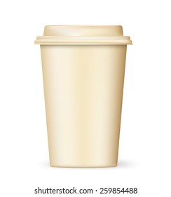 retro cup of coffee to go on white