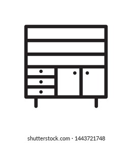 Retro cupboard line icon, vector element