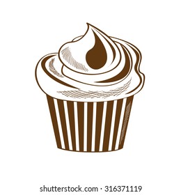 retro cupcake design, vector eps10