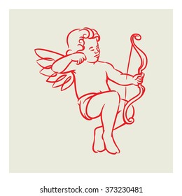 Retro Cupid Angel vector