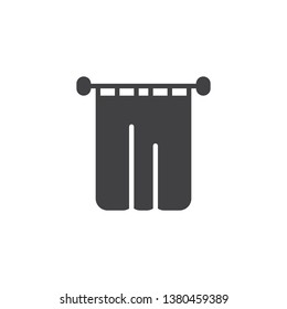 Retro curtain vector icon. filled flat sign for mobile concept and web design. Curtains glyph icon. Symbol, logo illustration. Pixel perfect vector graphics