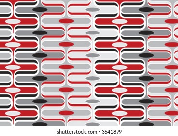 retro curved rectangle red and black (vector) -illustrated background