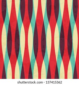 retro curves seamless pattern with grunge effect