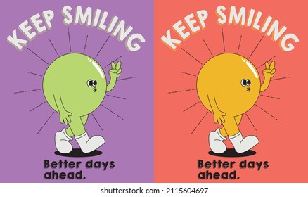 Retro Cute Cartoon Character Illustration Print With Pretty Slogan For Graphic Tee T Shirt Or Poster Sticker - Vector