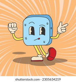 retro cute character with pose