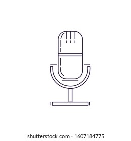 Retro cute microphone icon. microphone icon. Elements of news and media streaming icon. Signs, symbols collection icon for websites, web design, mobile app, graphic . Theater cinema logo