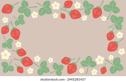 Retro and cute strawberry frame
