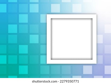 Retro cyber digital square gradient light green vector background. vector illustration.