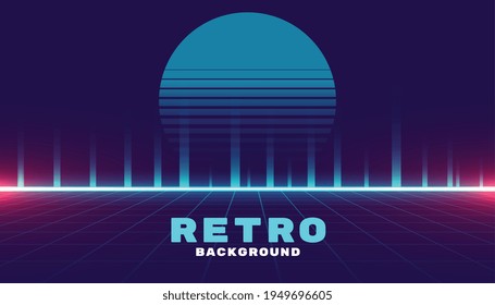 retro cyber futuristic neon style game background