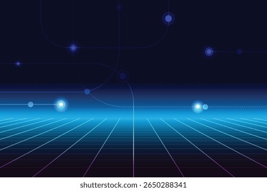 Retro cyberpunk style 80s game scene pixel art 8-bit sci-fi background. glowing neon grid and stars from vintage arcade computer games.	