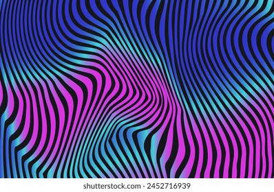 Retro cyberpunk wave holographic texture with soft neon gradient effect. Abstract geometric background. Futuristic Technology background concept. Vector