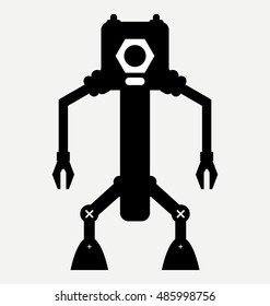 retro cyborg, retro robot, vector robot silhouette 