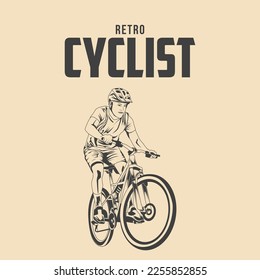 Retro Cyclist Vector Stock illustration