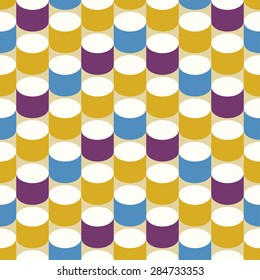 Retro cylinder background. Seamless pattern. Vector. 