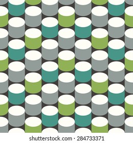 Retro cylinder background. Seamless pattern. Vector. 