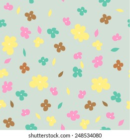 Retro daisy  pattern vector