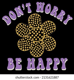 retro daisy with smiley face illustration vector graphic