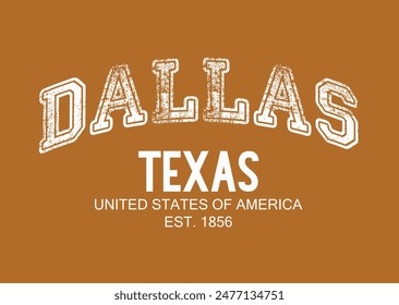 Retro Dallas college varsity font typography texas state slogan print for tee - t shirt and sweatshirt - hoodie