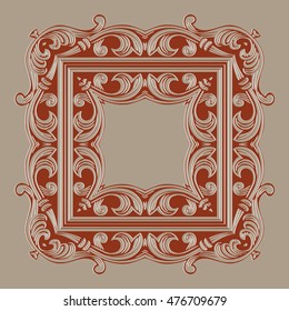 Retro Damask background embossed pattern design floral from decorative ornament elements in the frame