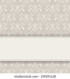 Retro damask background in light brown-toned colors