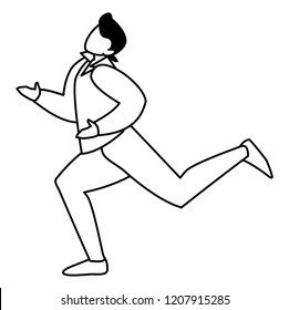 retro dancer man icon