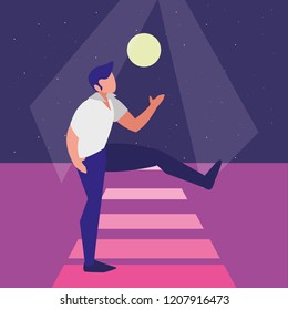 retro  dancer man icon