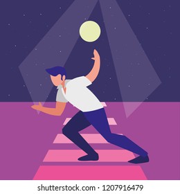 retro  dancer man icon