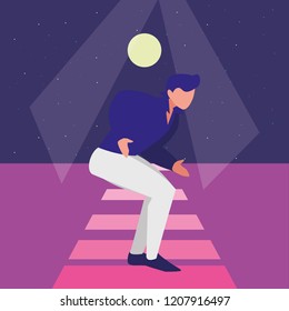 retro  dancer man icon