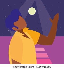 retro  dancer man icon