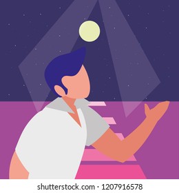 retro  dancer man icon