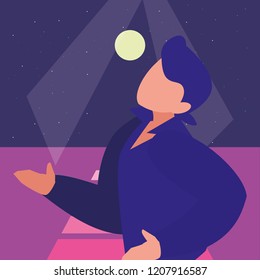 retro  dancer man icon