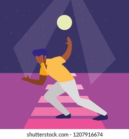 retro  dancer man icon