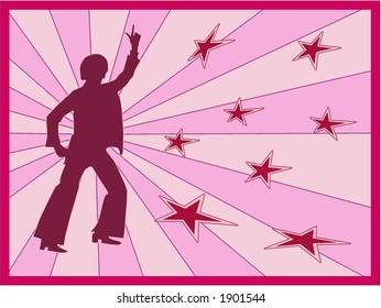 Retro dancer in pink style