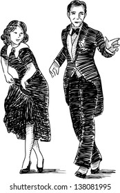 retro dancing couple