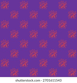 Retro Dancing Sun Character Vector Seamless Pattern