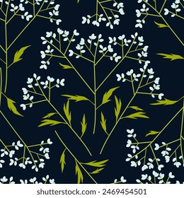 Patrón oscuro retro sin costuras de flores Pequeñas