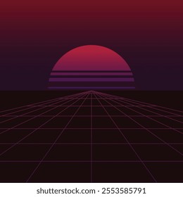 retro dawn vector background design