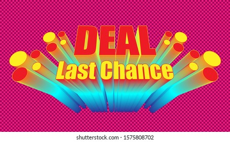 retro deal last chance. plaid pink color background style. vector illustration eps10