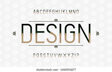Retro decorative alphabet vector font. Vintage typeface. Hand drawn letters and numbers. Typeset for labels, headlines, posters etc.