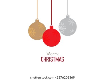 Retro decorative Christmas balls, vector Christmas card. Christmas design.