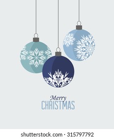Retro decorative Christmas balls, vector Christmas card