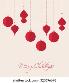 Retro decorative Christmas balls, vector Christmas card