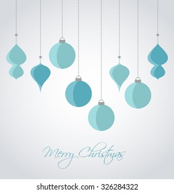 Retro decorative Christmas balls, vector Christmas card