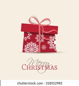 Retro decorative Christmas present, Vector Christmas card