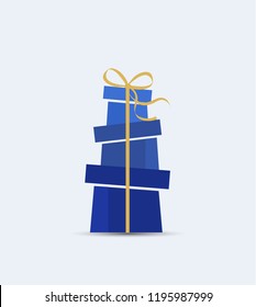 Retro decorative Christmas presents, vector Christmas card