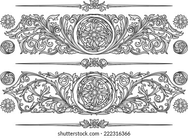 Retro decorative design elements