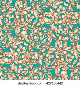 Retro decorative floral seamless pattern