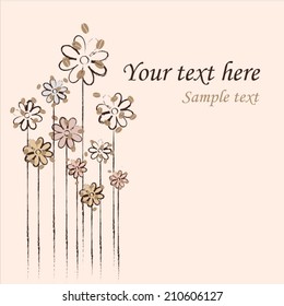 Retro. Decorative flowers.